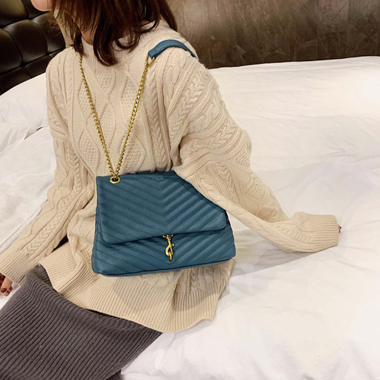 2021 New chain one shoulder Crossbody bag Embroidered Diamond texture atmospheric handbag